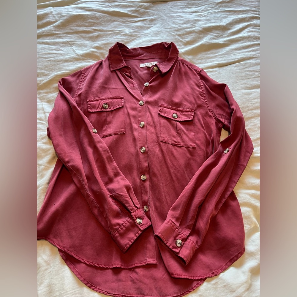 Classic Red Button Down Women’s Shirt